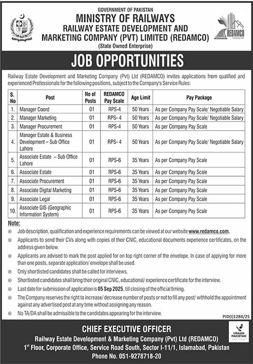 Jobs in Ministry of Railways Islamabad